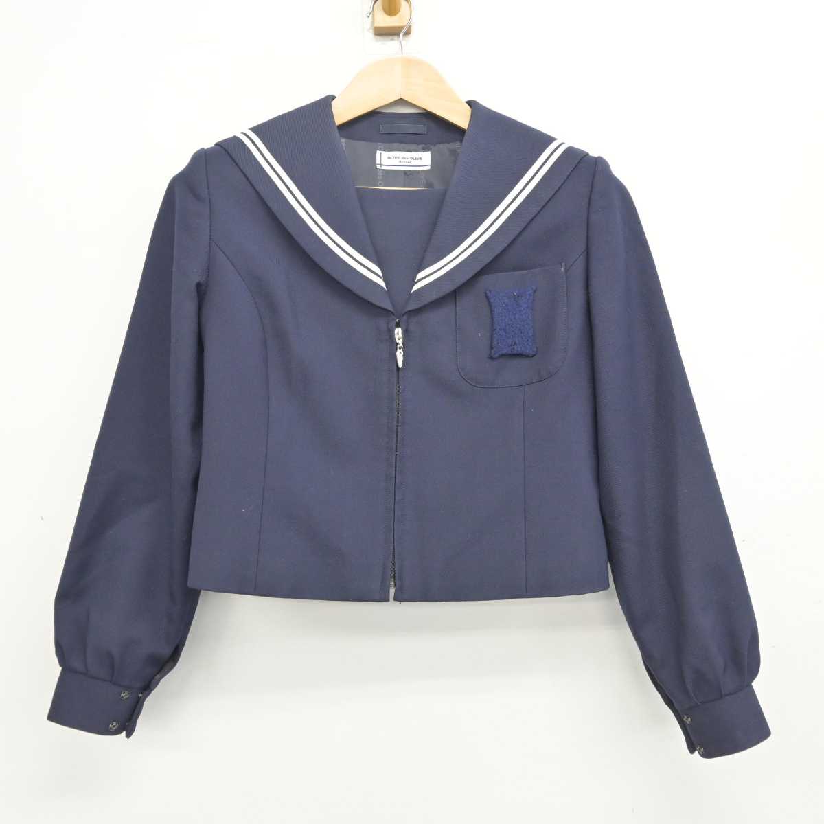 【中古】岐阜県 竹鼻中学校 女子制服 3点 (セーラー服・スカート・スカート) sf087996