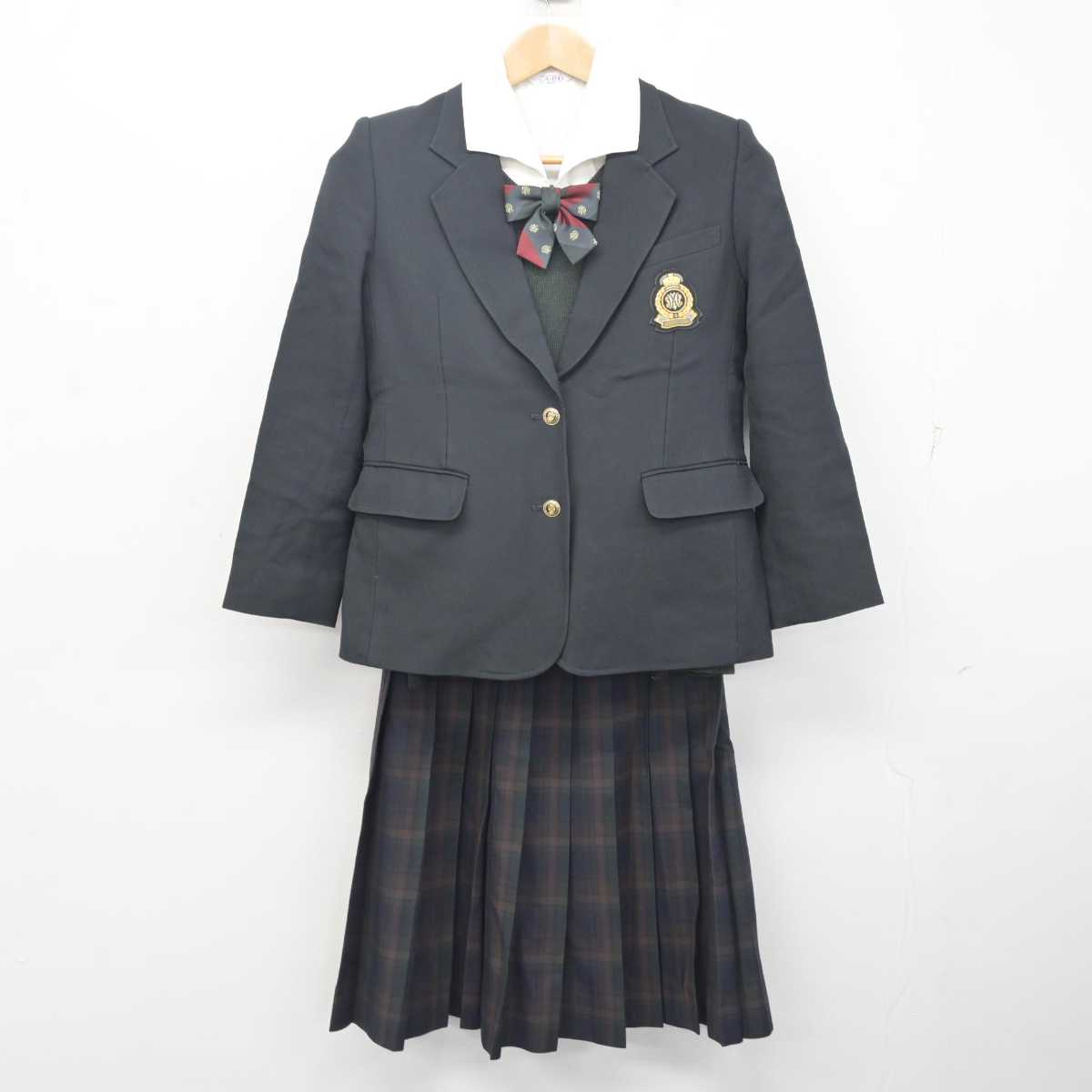 【中古】兵庫県 播磨南高等学校 女子制服 5点 (ブレザー・ニット・シャツ・スカート) sf088024