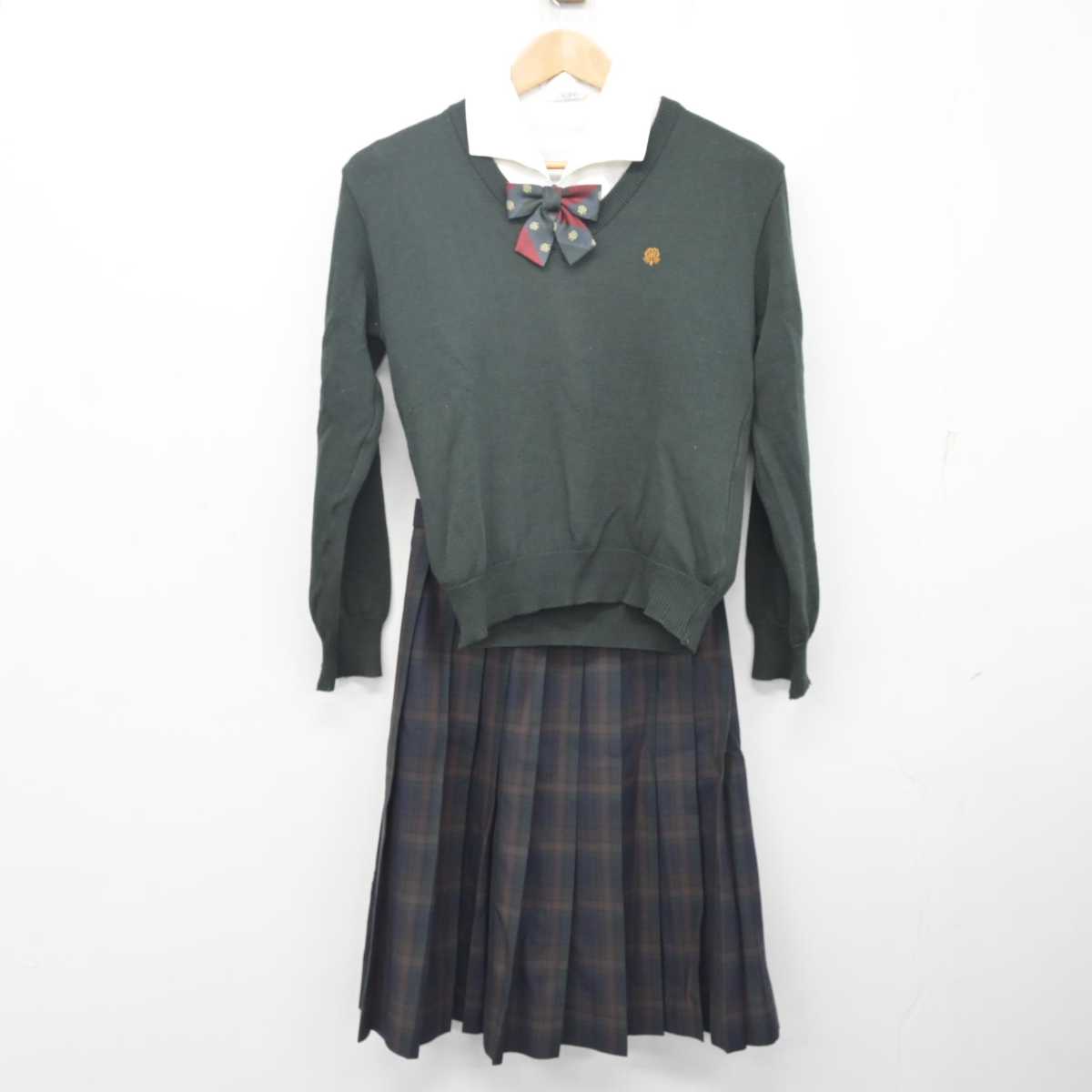 【中古】兵庫県 播磨南高等学校 女子制服 5点 (ブレザー・ニット・シャツ・スカート) sf088024