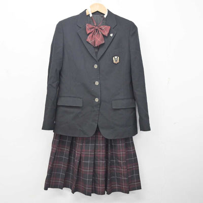 【中古】北海道 北海道栄高等学校 女子制服 5点 (ブレザー・ニットベスト・スカート) sf088025