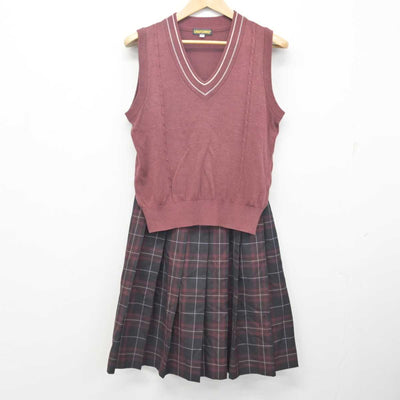 【中古】北海道 北海道栄高等学校 女子制服 5点 (ブレザー・ニットベスト・スカート) sf088025