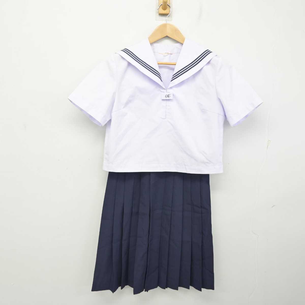 【中古】広島県 尾道北高等学校 女子制服 2点 (セーラー服・スカート) sf088099