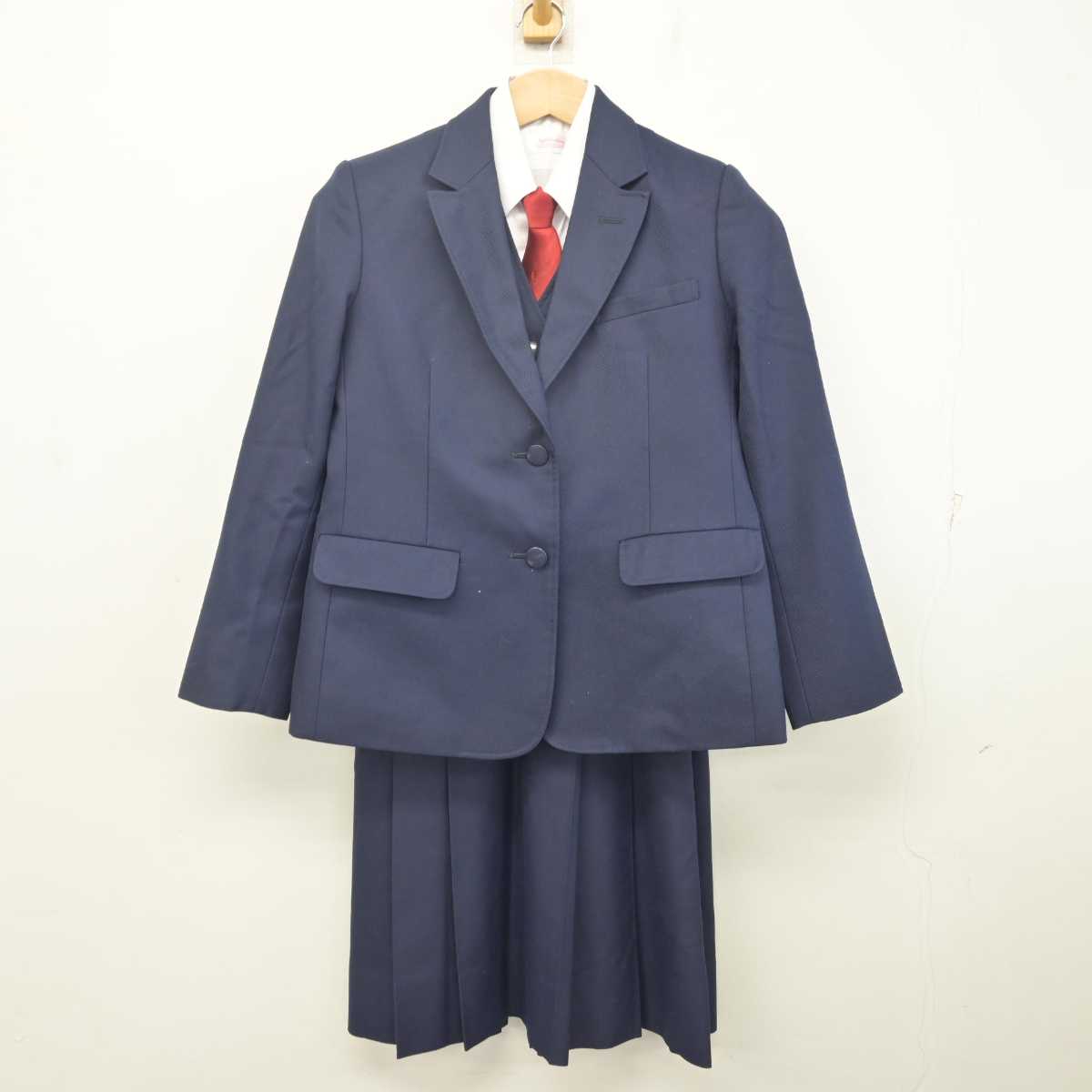 【中古】埼玉県 入間野中学校 女子制服 5点 (ブレザー・ベスト・シャツ・スカート) sf088211