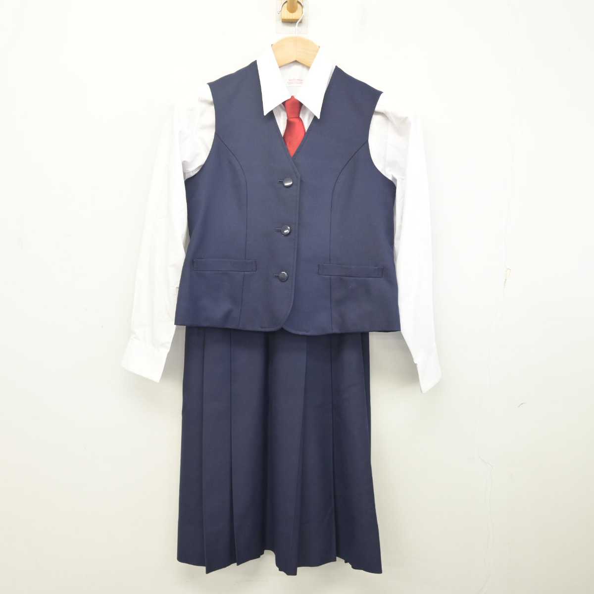 【中古】埼玉県 入間野中学校 女子制服 5点 (ブレザー・ベスト・シャツ・スカート) sf088211