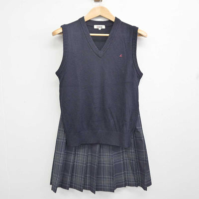 【中古】東京都 日野台高等学校 女子制服 2点 (ニットベスト・スカート) sf088252