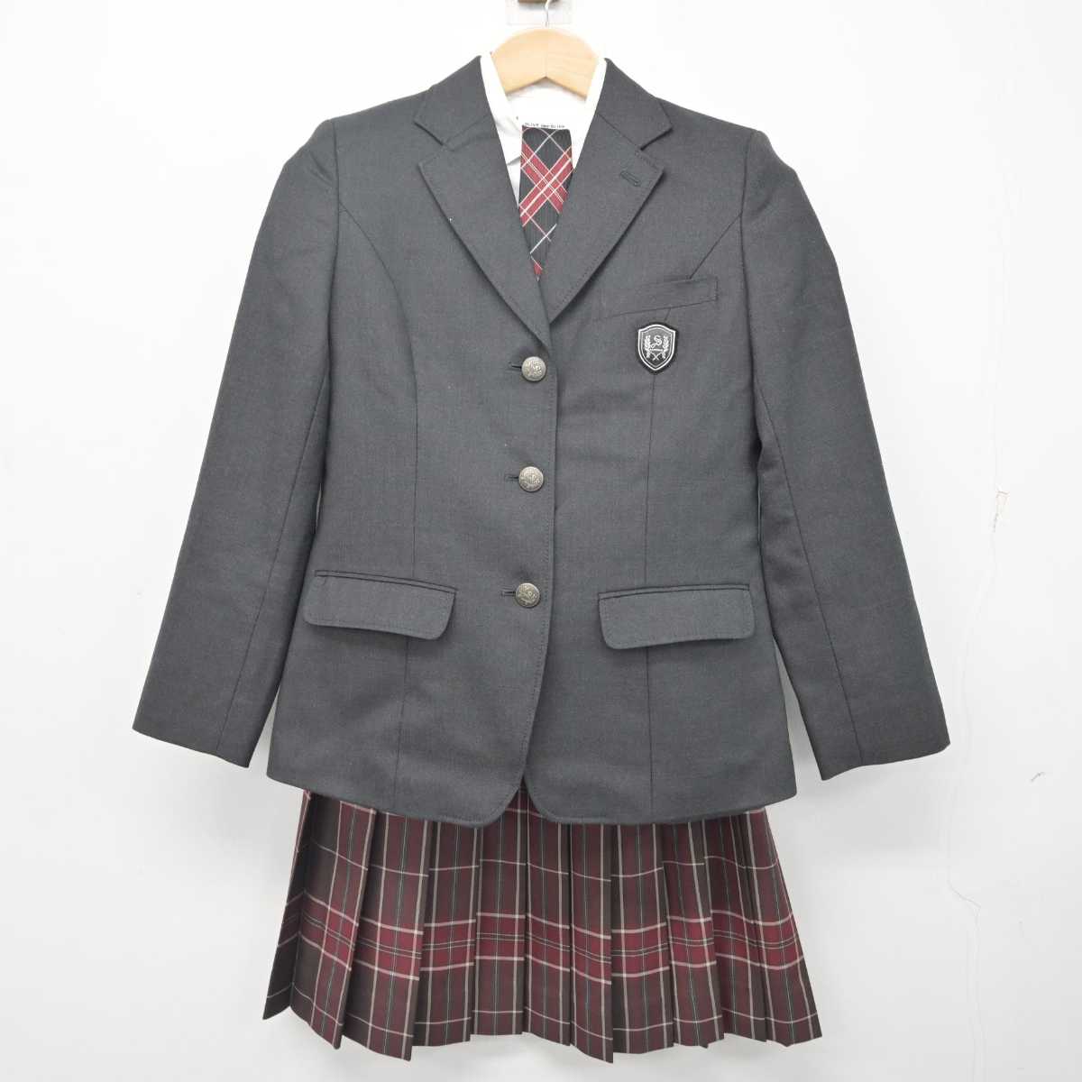 【中古】愛知県 清林館高等学校 女子制服 5点 (ブレザー・ニット・シャツ・スカート) sf088350