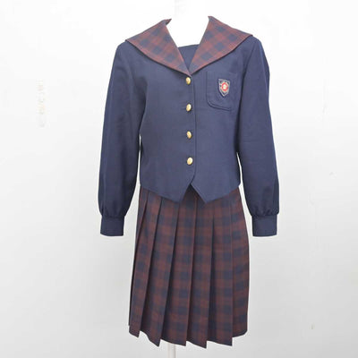 【中古】岡山県 就実中学校 女子制服 2点 (セーラー服・スカート) sf088458