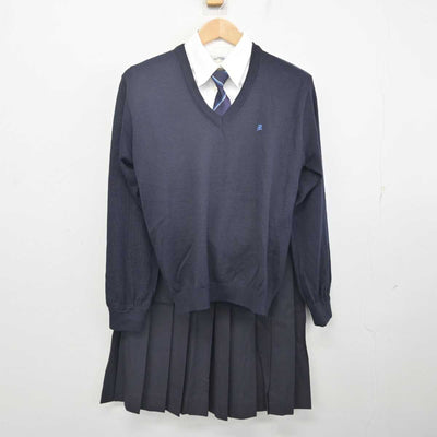 【中古】福岡県 武蔵台高等学校 女子制服 5点 (ブレザー・ニット・シャツ・スカート) sf088563