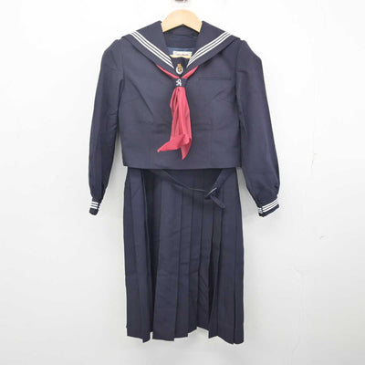 【中古】千葉県 姉崎中学校 女子制服 4点 (セーラー服・ジャンパースカート) sf088583