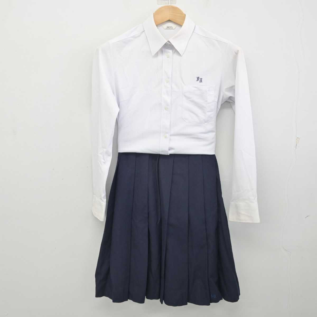 【中古】北海道 函館大学付属柏稜高等学校 女子制服 4点 (ブレザー・シャツ・スカート) sf088585