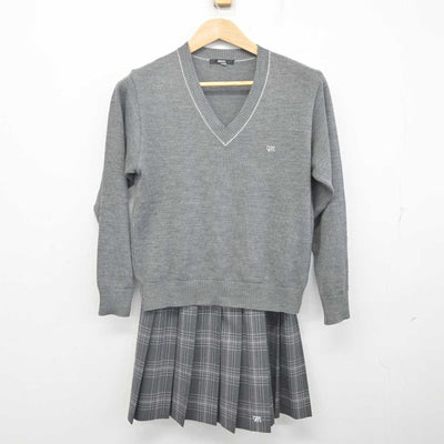 【中古】東京都 町田総合高等学校 女子制服 2点 (ニット・スカート) sf088619