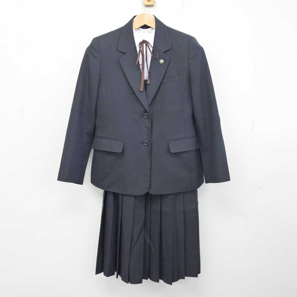 【中古】徳島県 徳島商業高等学校 女子制服 4点 (ブレザー・シャツ・ジャンパースカート) sf089205