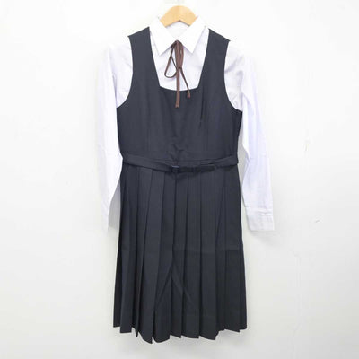 【中古】徳島県 徳島商業高等学校 女子制服 4点 (ブレザー・シャツ・ジャンパースカート) sf089205