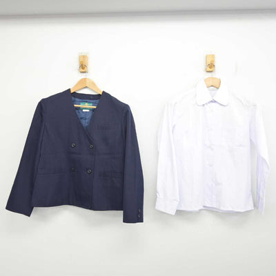 【中古】京都府 京都教育大学附属桃山中学校 女子制服 2点 (ブレザー・シャツ) sf089287