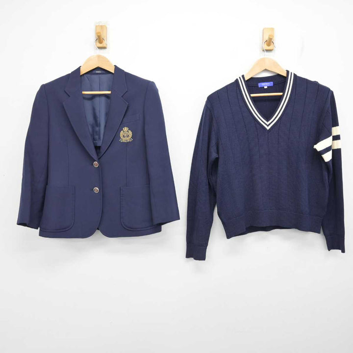中古】秋田県 雄物川高等学校 女子制服 3点 (ブレザー・ニット