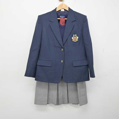 【中古】大阪府 工芸高等学校 女子制服 3点 (ブレザー・ニット・スカート) sf089649