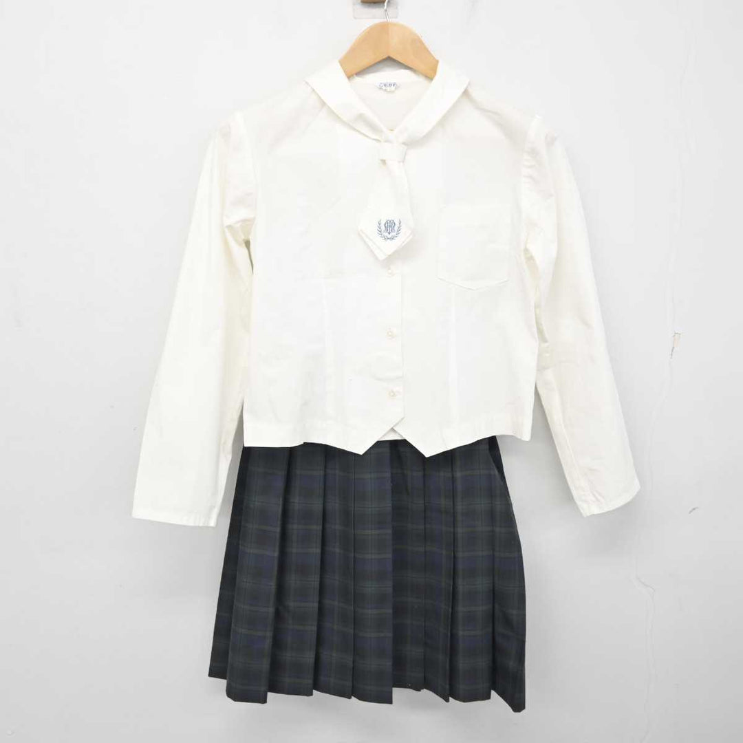 448 (中古) 兵庫県 播磨南高校 (旧制服) スカート ブラウス 2点セット/希少/13R/W68/丈57/20本/青チェック柄/夏用/しもかわ/制服/女子学生 中古兵庫県 播磨南高等学校&frasl;旧制服 女子制服 3点 (ブレザー