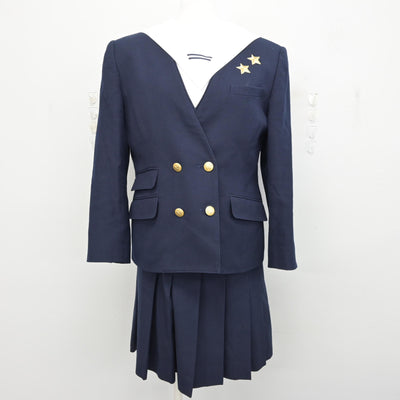 【中古】岡山県 就実高等学校 女子制服 4点 (ブレザー・ベスト・セーラー服・スカート) sf090125