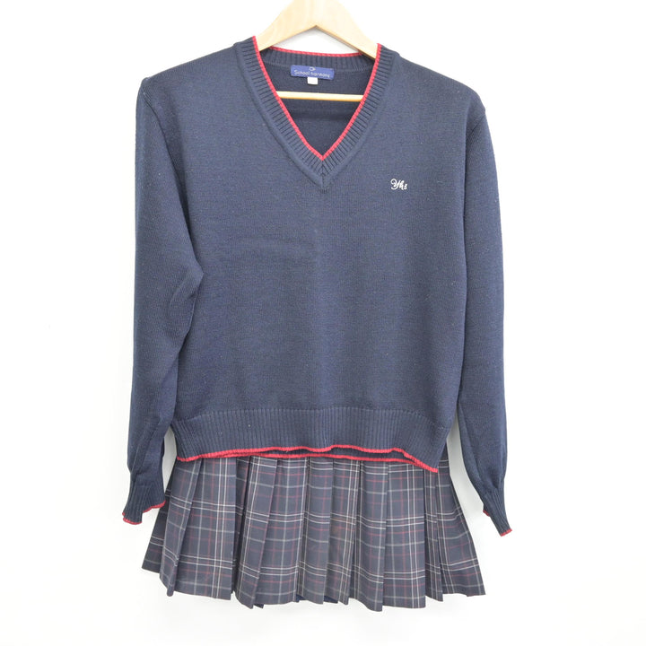 中古】神奈川県 百合丘高等学校 女子制服 2点 (ニット・スカート