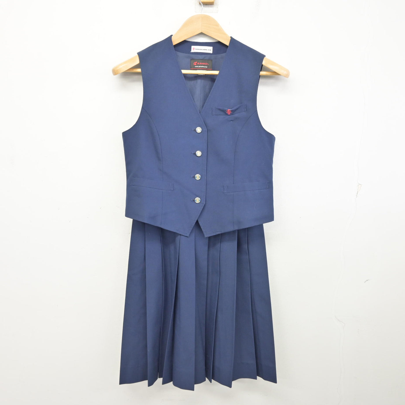 【中古】愛知県 中川青和高等学校 女子制服 2点 (ベスト・スカート) sf090330