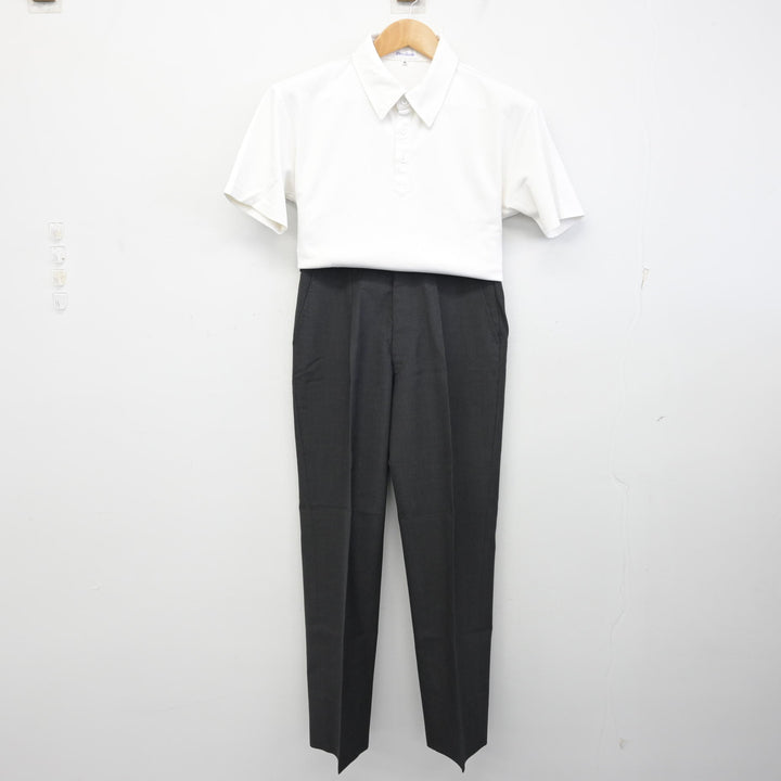 中古】埼玉県 川越初雁高等学校 男子制服 2点 (シャツ・ズボン 