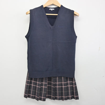 【中古】埼玉県 東京成徳大学深谷高等学校 女子制服 4点 (ブレザー・ニットベスト・スカート) sf090553