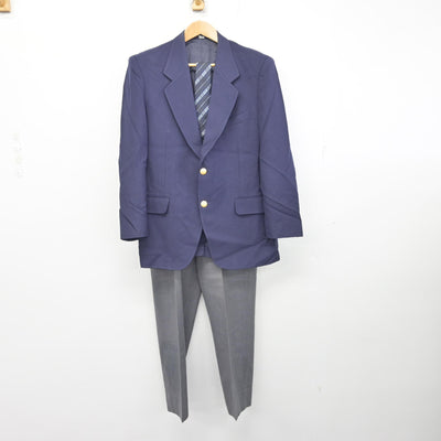 【中古】千葉県 敬愛学園高等学校 男子制服 3点 (ブレザー・ズボン) sf090622