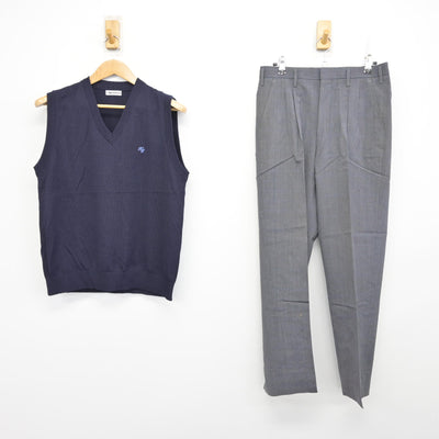 【中古】千葉県 敬愛学園高等学校 男子制服 2点 (ニットベスト・ズボン) sf090623
