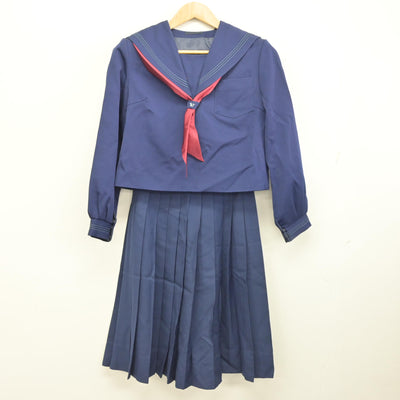 【中古】北海道 北海道滝川西高等学校 女子制服 4点 (セーラー服・ニット・スカート) sf090646