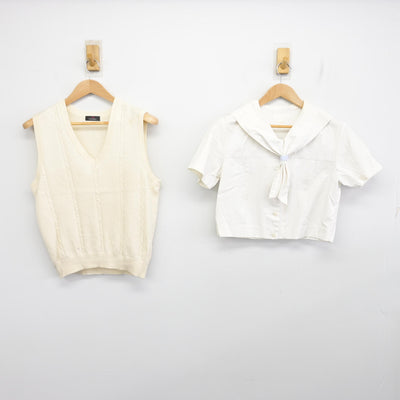 【中古】愛知県 名城大学附属高等学校 女子制服 2点 (ニットベスト・セーラー服) sf090680