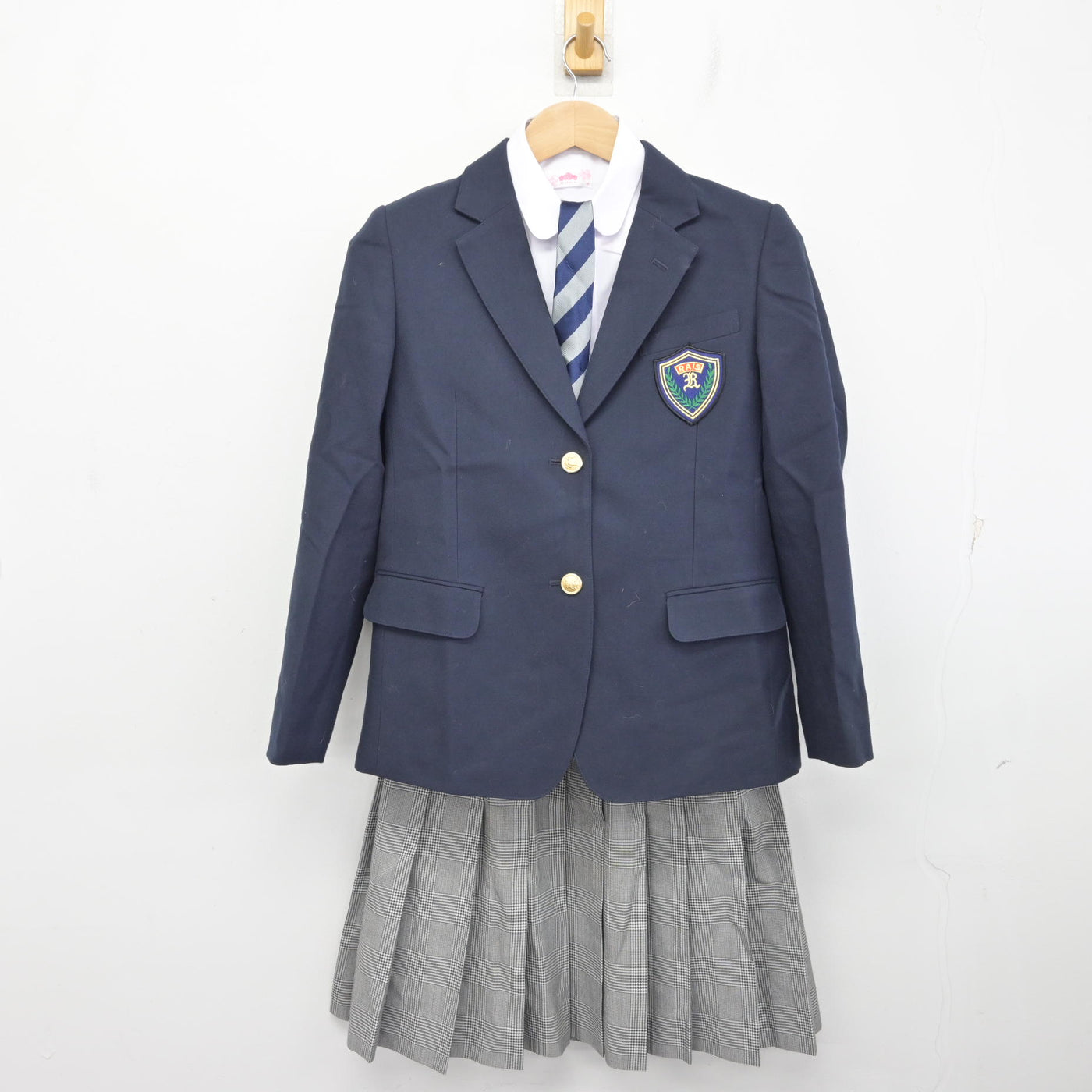 【中古】徳島県 龍昇経理情報専門学校高等課程 女子制服 5点 (ブレザー・シャツ・スカート) sf090704