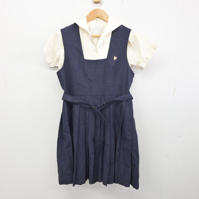 【中古】徳島県 阿波高等学校 女子制服 3点 (シャツ・ジャンパースカート) sf090723