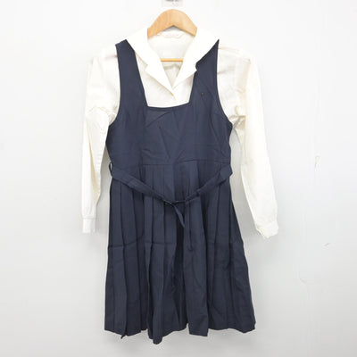 【中古】徳島県 阿波高等学校 女子制服 2点 (シャツ・ジャンパースカート) sf090724