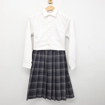 【中古】埼玉県 大妻嵐山高等学校 女子制服 3点 (ニットベスト・シャツ・スカート) sf090729