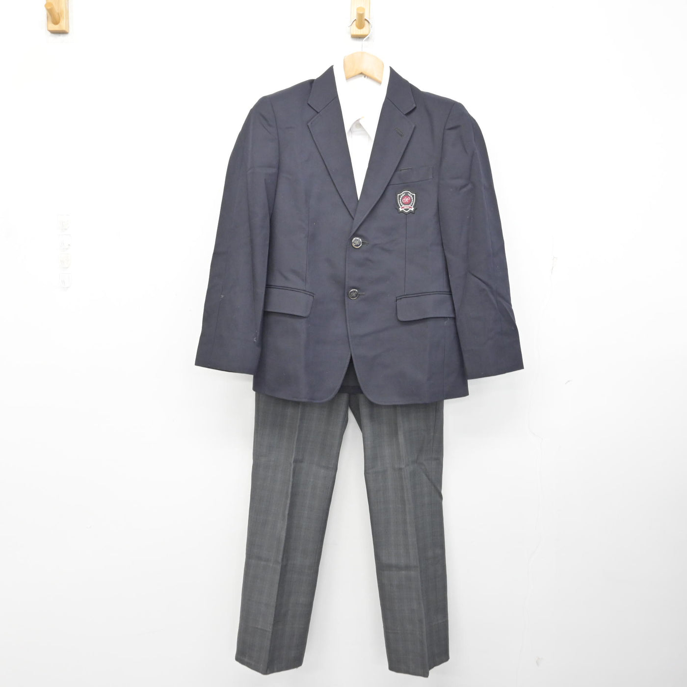 【中古】大阪府 松虫中学校 男子制服 4点 (ブレザー・シャツ・ズボン) sf090750