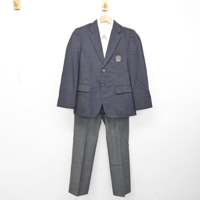 【中古】大阪府 松虫中学校 男子制服 4点 (ブレザー・シャツ・ズボン) sf090750