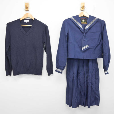 【中古】埼玉県 武蔵野中学校 女子制服 4点 (ニット・セーラー服・ジャンパースカート) sf090808