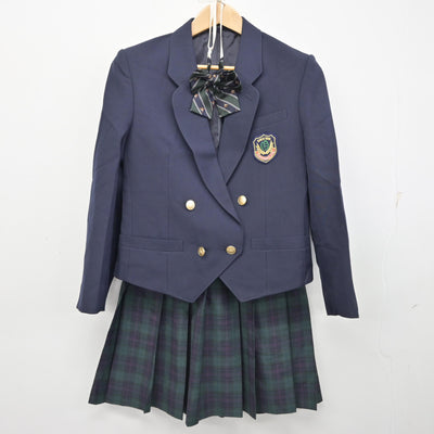 【中古】京都府 大原野中学校 女子制服 4点 (ブレザー・ニット・スカート) sf090875