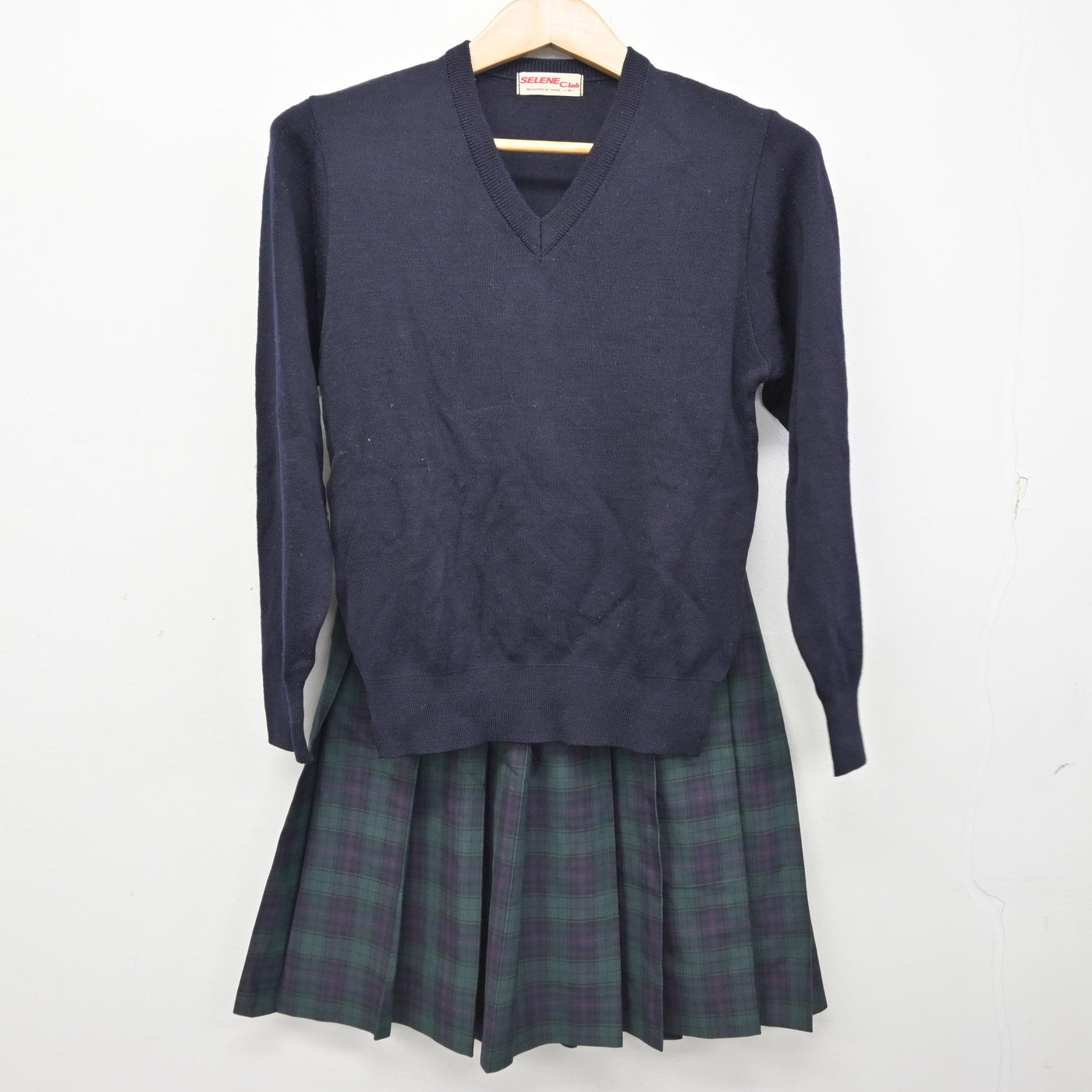 【中古】京都府 大原野中学校 女子制服 4点 (ブレザー・ニット・スカート) sf090875