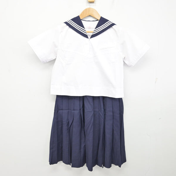 中古】東京都 大妻中学校 女子制服 3点 (セーラー服・スカート