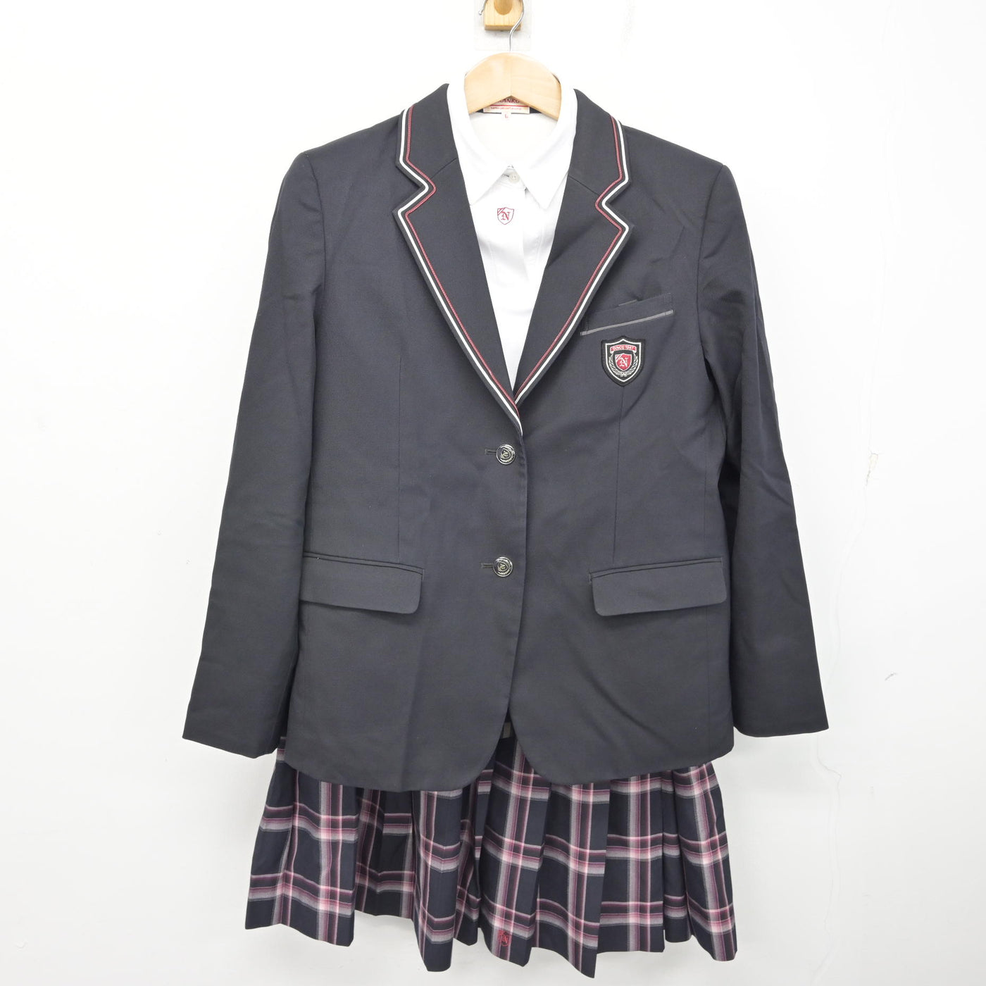 【中古】大阪府 南郷中学校 女子制服 3点 (ブレザー・シャツ・スカート) sf091055