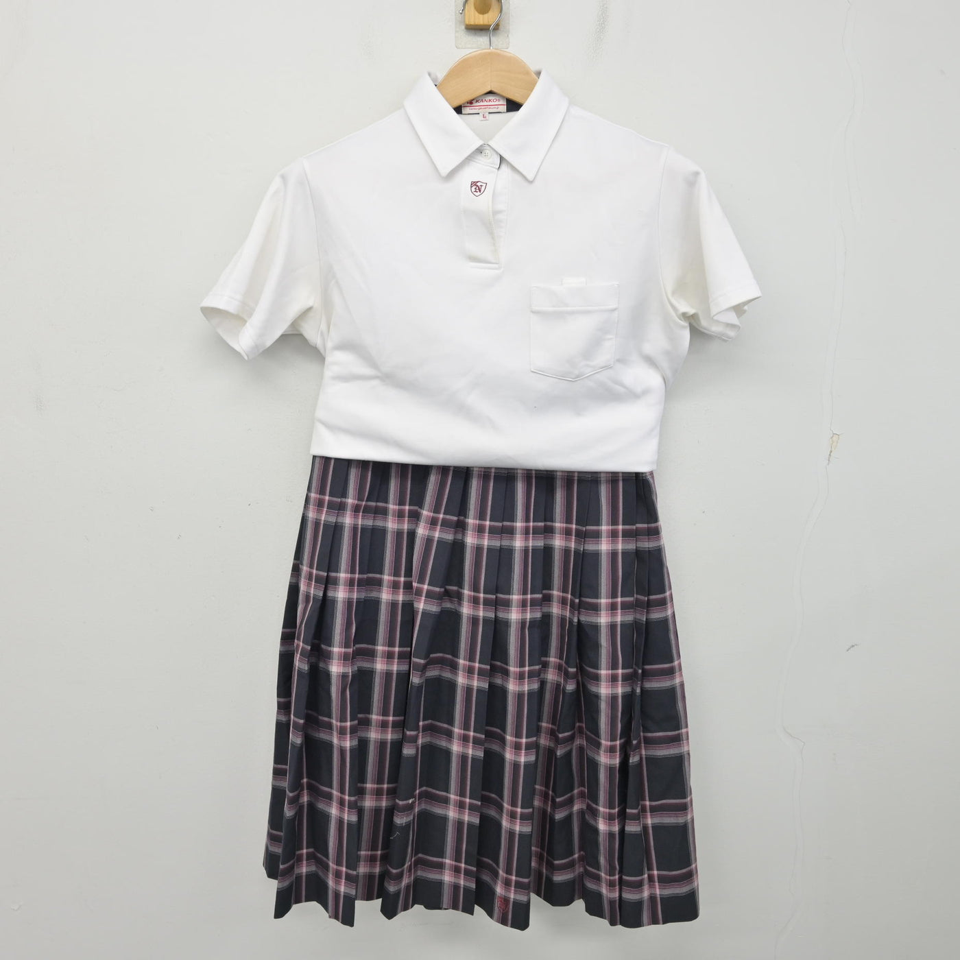 【中古】大阪府 南郷中学校 女子制服 3点 (ニットベスト・シャツ・スカート) sf091056