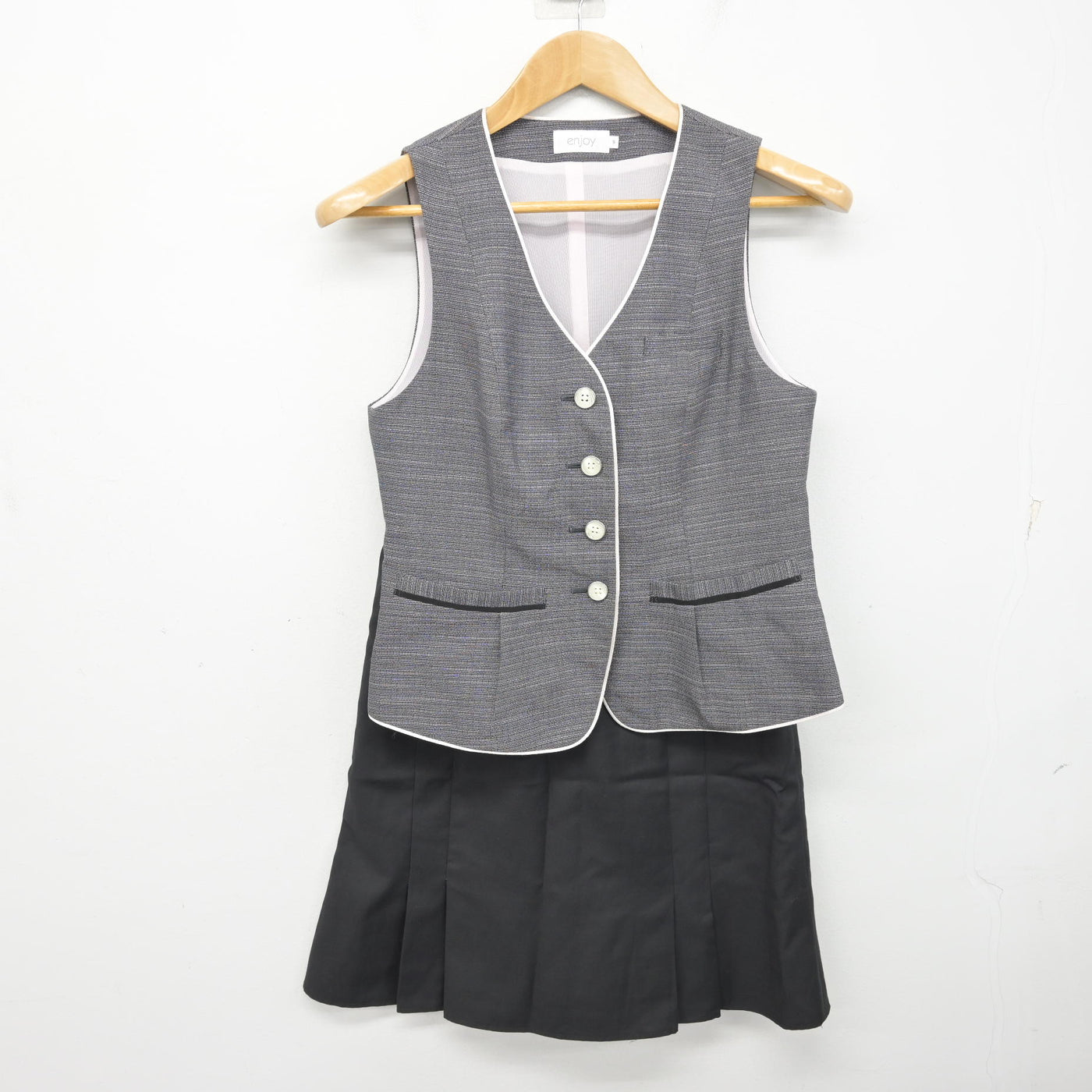 【中古】 事務服 女子制服 2点 (ベスト・スカート) sf091065