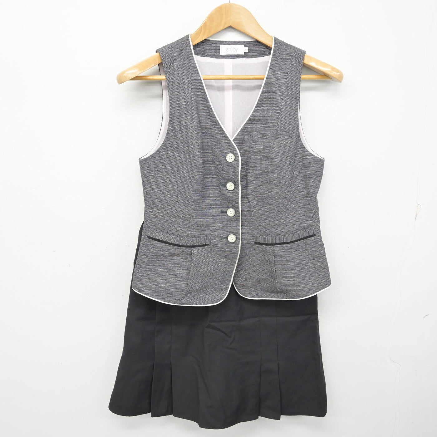 【中古】 事務服 女子制服 2点 (ベスト・スカート) sf091066