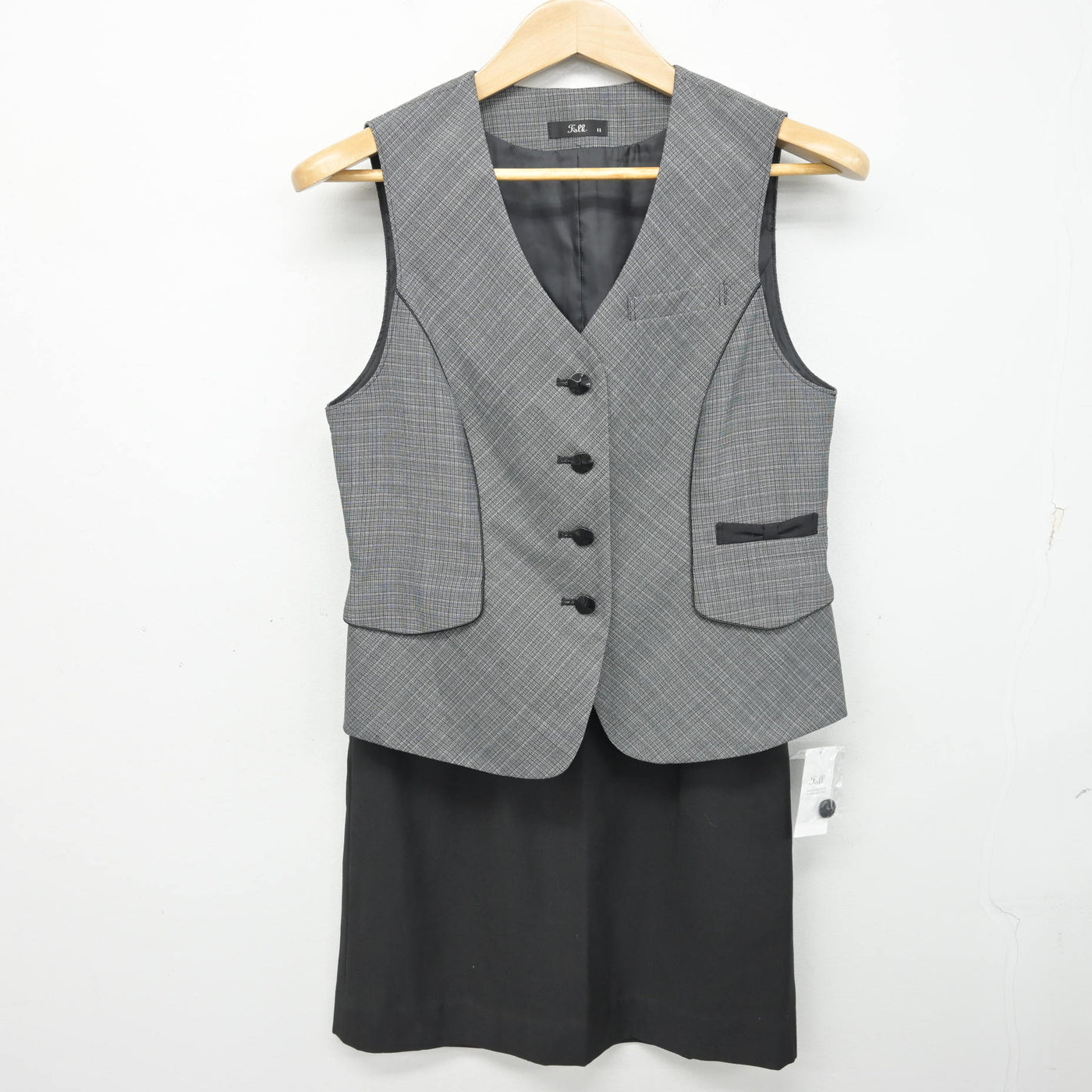 【中古】 事務服 女子制服 3点 (ベスト・スカート) sf091067
