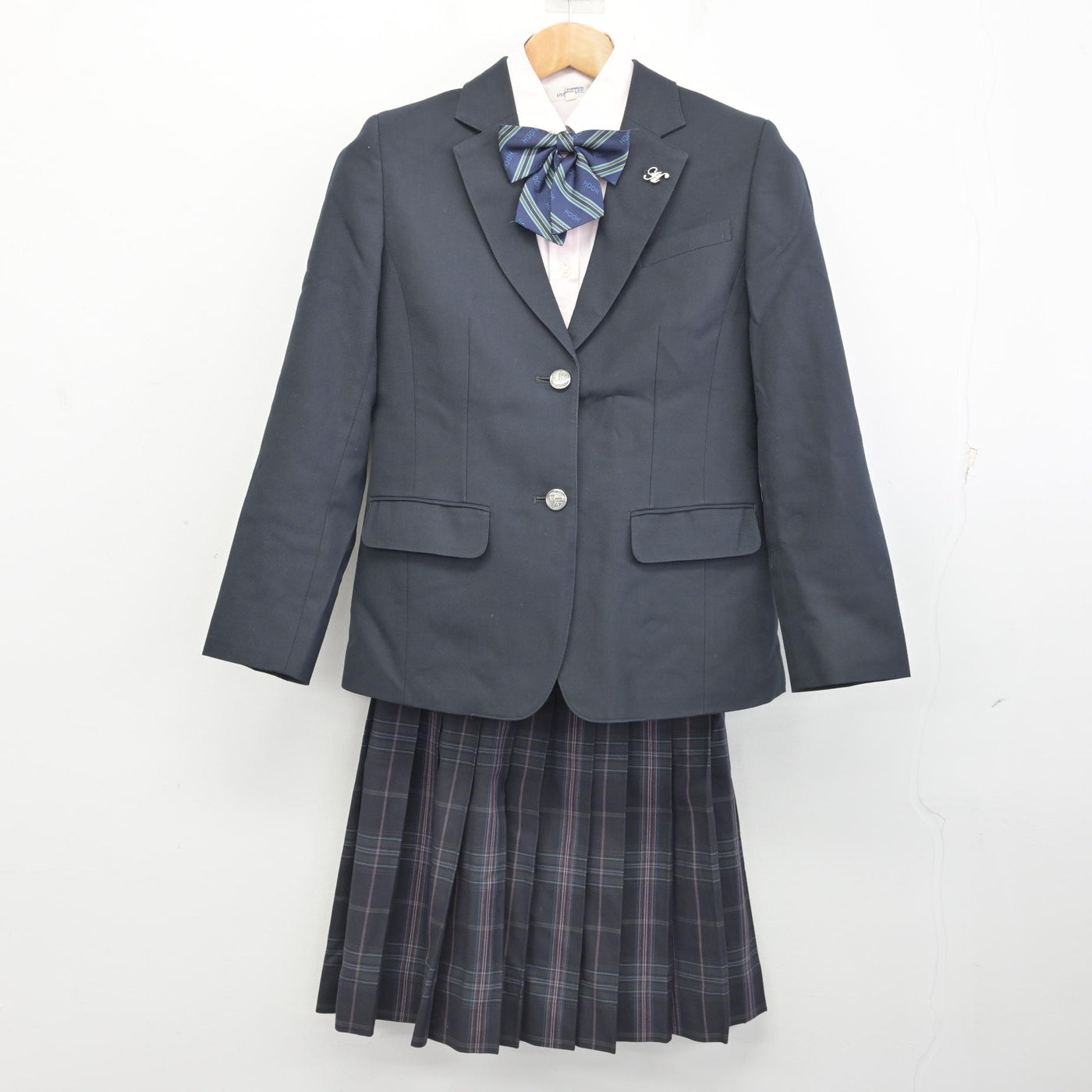 【中古】鹿児島県 鳳凰高等学校 女子制服 5点 (ブレザー・シャツ・スカート) sf091075