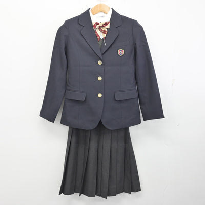 【中古】愛知県 誠信高等学校 女子制服 5点 (ブレザー・ニット・シャツ・スカート) sf091086
