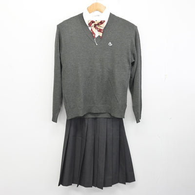 【中古】愛知県 誠信高等学校 女子制服 5点 (ブレザー・ニット・シャツ・スカート) sf091086