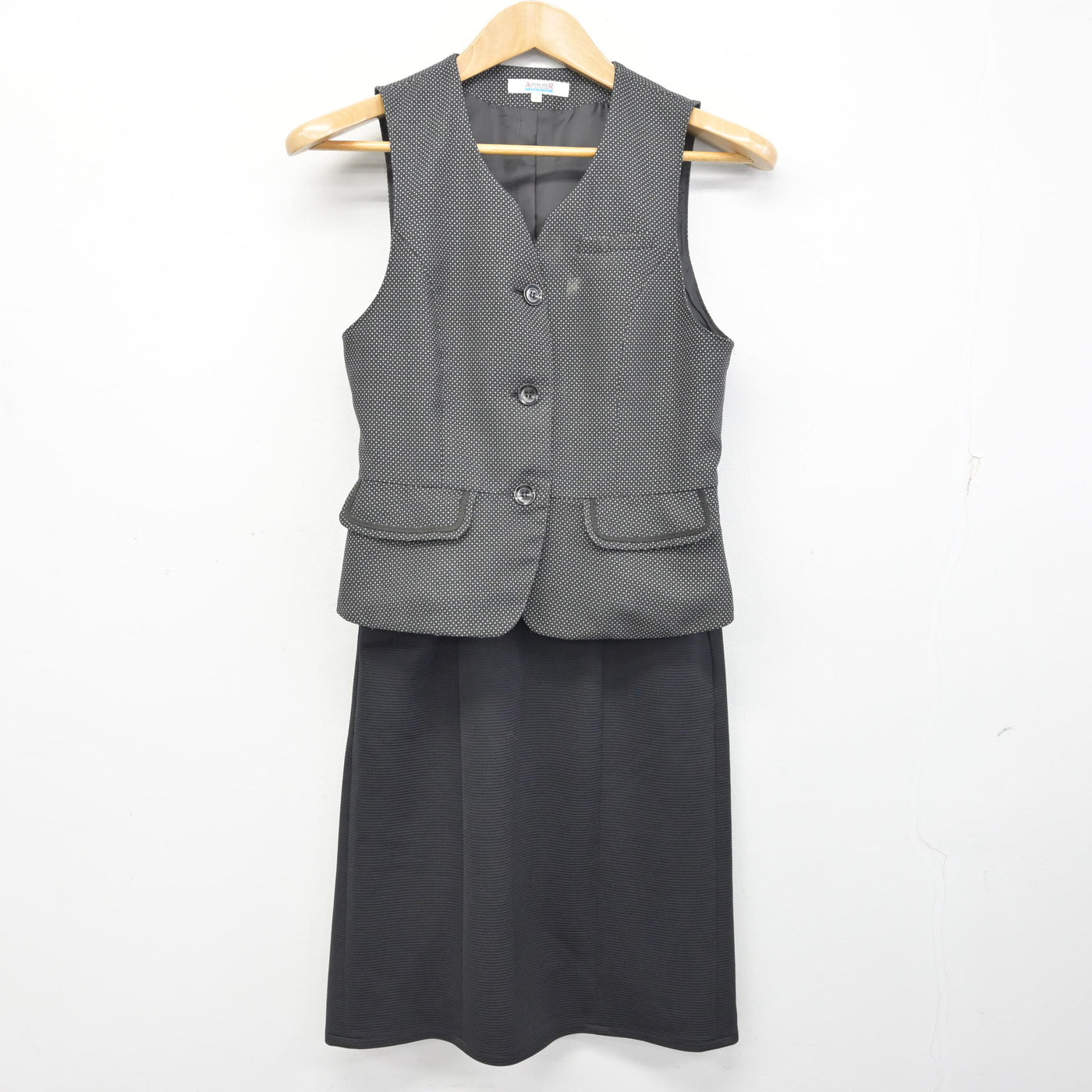 【中古】 事務服 女子制服 3点 (ベスト・スカート・スカート) sf091099