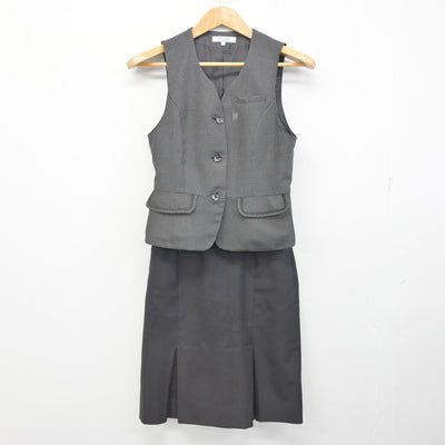 【中古】 事務服 女子制服 3点 (ベスト・スカート・スカート) sf091099
